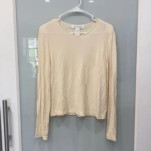 Women’s Jones New York 100% Silk Ivory Cream Light Long Sleeve Blouse Shirt Sz M